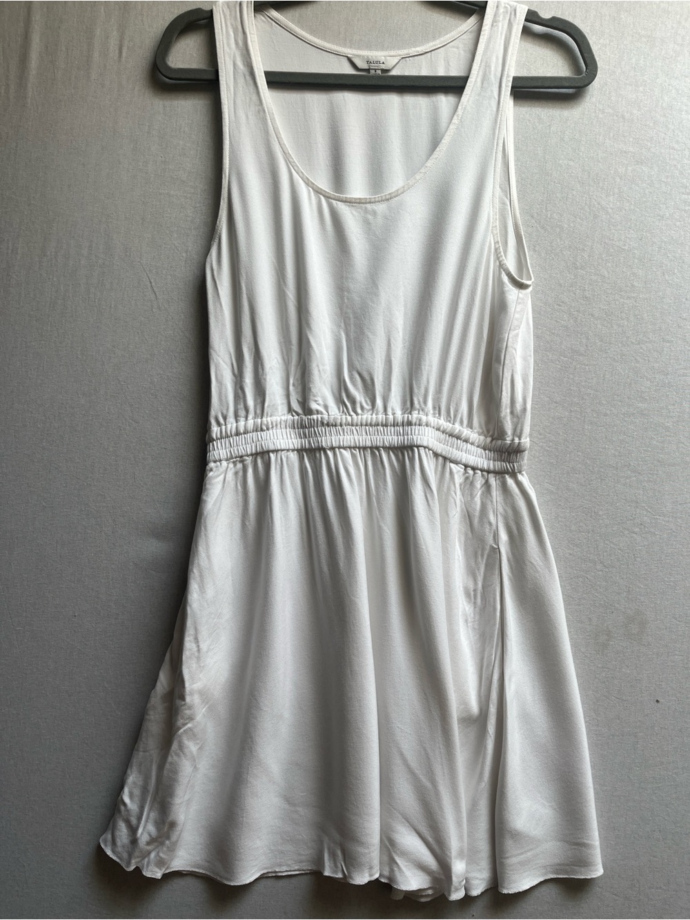 Talula Aritzia White Sleeveless Elastic Waist Skater Mini Dress S